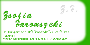 zsofia haromszeki business card